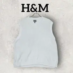 H&M ニットベスト レギュラーフィット Vネックベスト (M) 白系 メンズのサムネイル