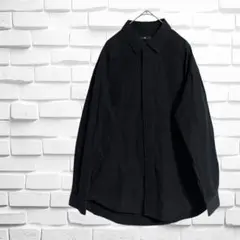 【ユニクロ】UNIQLO メンズ　シャツ　ブラック　長そで　サイズM