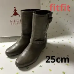 K*)様 fitfit レザー ハーフ ブーツ 25cm 幅広 3E