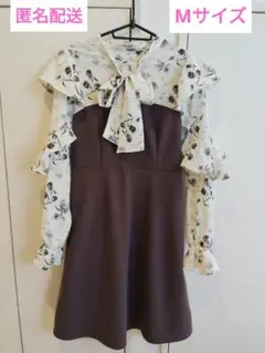 ルディックパーク　花柄ドッキングワンピース　丈リメイク　М　着用1回