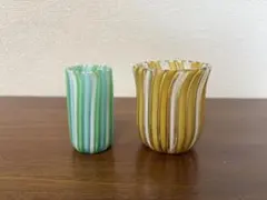 藤田喬平\文化勲章受賞作家/手吹ヴェニス/カラフルストライプミニ