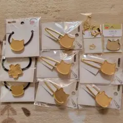 猫型　ゴールドヘアクリップセット
