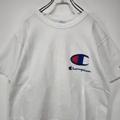 Champion　リバースウィーブ　Tシャツ　S　ビッグロゴ　刺繍　人気　古着