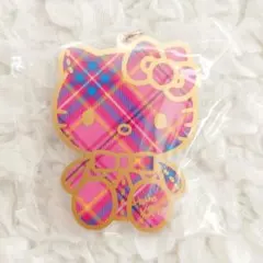 ハローキティ シークレットアクリルキーホルダー タータンチェック ピンク