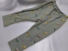 車柄×薄緑　パンツ 95cm