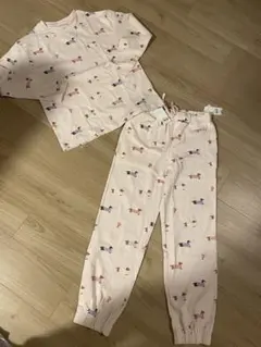 ジェラートピケ ダックスフンド柄ロンＴ&ロングパンツ　セット