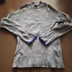 ディスコート　リブ編みグレーセーター