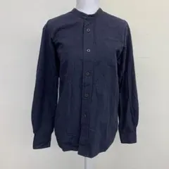 【b0160】マーガレットハウエル 長袖クルーネックシャツ バンドカラー Mのサムネイル