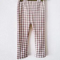 レギンスパンツ チェック 90サイズ 前後2way 10分丈 スパッツ
