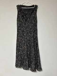 【KUMIKYOKU】ノースリーブワンピース サイズ6 黒花柄