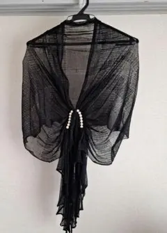 黒色ストール　ショール　パーティードレス　結婚式