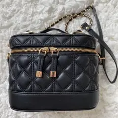 RANDA ランダ キルティング2WAYバニティバッグ ブラック