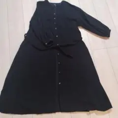 七分袖　コーデュロイ シャツワンピース