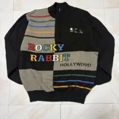 vintage ニット ハーブジップ 刺繍ロゴ y2k ストリート L