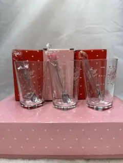 mezzo piano ハート型グラス スプーン付き 3点セット