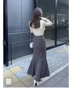 新品スエードマーメイドスカートdk930 ブラウン　M グレイル