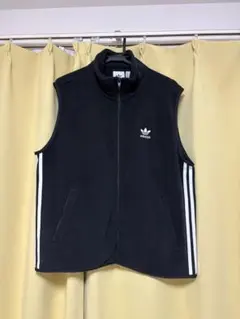 adidas/ブラック/フリース/ジップアップベスト