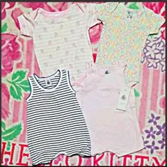 60~70㎝新品タグ付きあり★プチバトー&ベベのベビー服4着まとめ売り