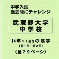 【特典付き】武蔵野大学中学校（東京）の１４年分の過去問『漢字の読み・書き』のサムネイル
