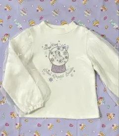 mezzo piano 袖チュール　ユニコーントレーナー