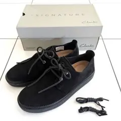 新品 送料込Clarks Signature レザースニーカー 黒 23.5cm - メルカリ