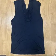 ZUCCAネイビー 刺繍Vネック ノースリーブ ワンピースのサムネイル