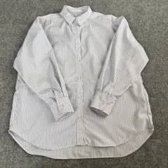 ストライプ　シャツ　ネイビー　チュニック