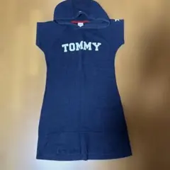 Tommy フード付きミニワンピース ネイビー