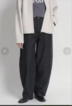 カーブデニムパンツ　sm2rhythm ダークデニム ワイドレッグパンツのサムネイル