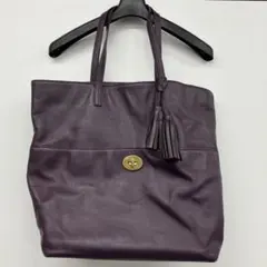 コーチ トートバッグ パープル ターンロック 本革 A4収納 26461 Y