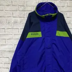 コロンビア　マウンテンパーカー　ブルーL ロゴ刺繍アウトドア0204