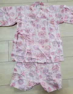 ピンク花火模様 甚平 120cm