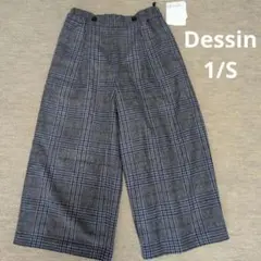 新品タグ付　Dessin チェック柄ワイドパンツ　サイズ1/S ワールド