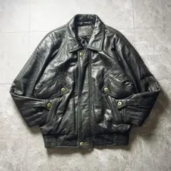 美品 A-2 レザージャケット 黒 Lフライトジャケット　短丈 羊革