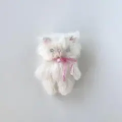 しろ　たいそんのねこ　猫　ぬいぐるみ　ハンドメイド　作家　アートドール　c