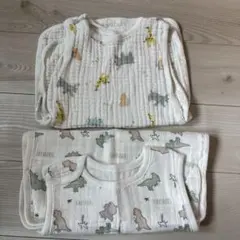 動物柄＆恐竜柄　ガーゼスリーパー　2点セット
