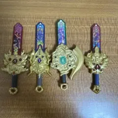 妖怪アーク　不動雷鳴剣　スザク蒼天斬　阿修羅豪炎丸　玄武法典斧