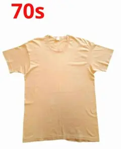 70s vintage ベージュ Tシャツ シングルステッチ フェード USA