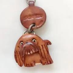 犬のレザーキーホルダー