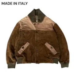 vintage 80s イタリア製 ボンバージャケットコーデュロイスエード切替