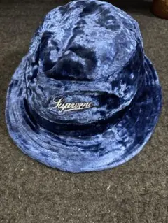 Supreme ネイビー バケットハット ベルベット