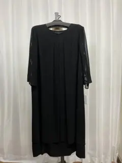 【タグ付き新品未使用】喪服礼服ブラックフォーマルワンピース 夏物 3L(21号)