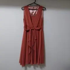 【美品値下げ中！！】サーモンピンクドレス　ワンピース　結婚式　パーティー