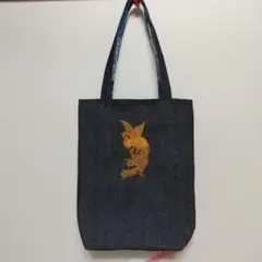 トートバッグ縦長(鳳凰の刺繍入り)
