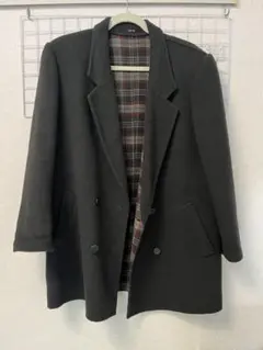 DAKS ダークグレー ダブルブレスト ピーコート