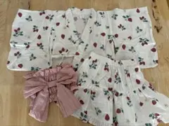 女の子甚平 90cmいちご柄 甚平セット