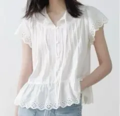 新品　未使用　h&m ピンタック コットンブラウス　訳あり