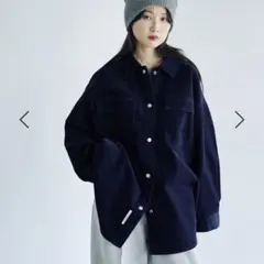 LEPSIM レプシィム　コーデュロイBIGシャツ　ネイビー