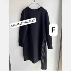 MICALLE MICALLE プリーツ　ワンピース F ブラック　黒　膝丈のサムネイル