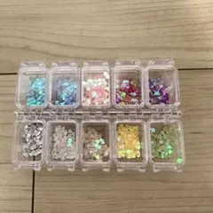 ハート型ホログラムネイルパーツセット